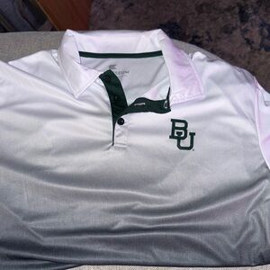 Colosseum Baylor Black, Gray, White Ombré Polo Shirt